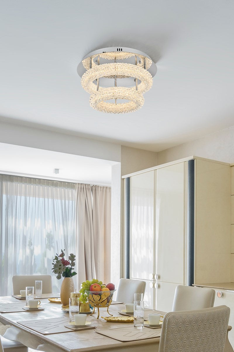 18 Inch Adjustable Led Flush Mount In Chrome