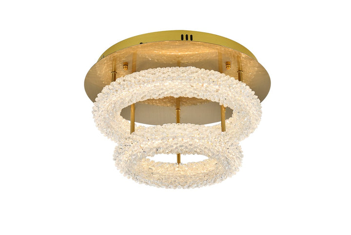 18 Inch Adjustable Led Flush Mount In Satin Gold by Elegant Lighting