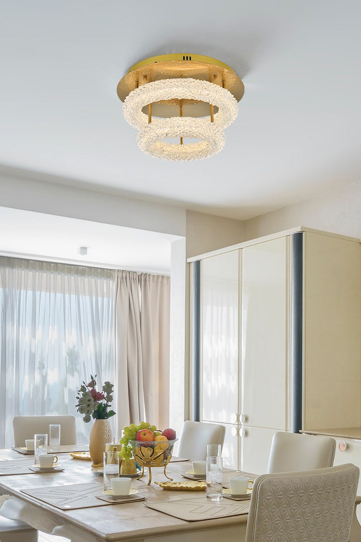 18 Inch Adjustable Led Flush Mount In Satin Gold