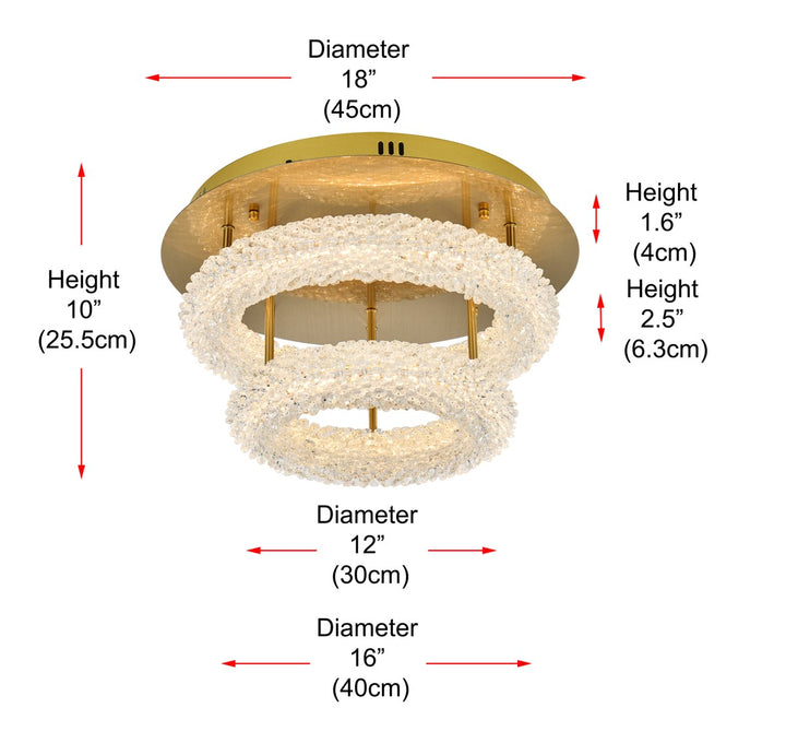 18 Inch Adjustable Led Flush Mount In Satin Gold