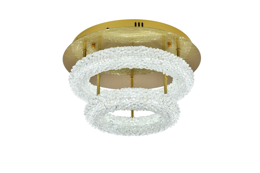18 Inch Adjustable Led Flush Mount In Satin Gold