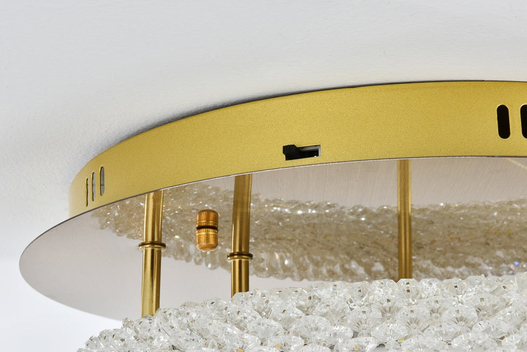 18 Inch Adjustable Led Flush Mount In Satin Gold