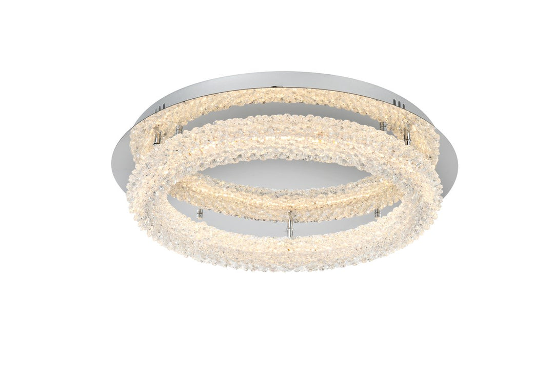 22 Inch Adjustable Led Flush Mount In Chrome by Elegant Lighting