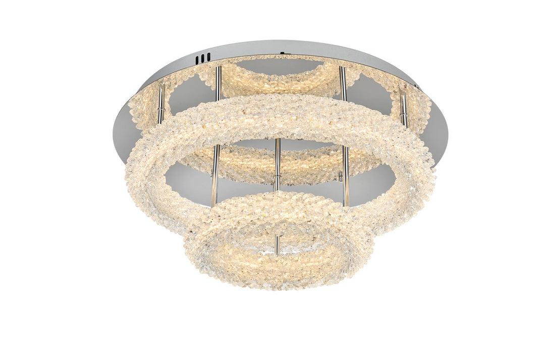 22 Inch Adjustable Led Flush Mount In Chrome by Elegant Lighting