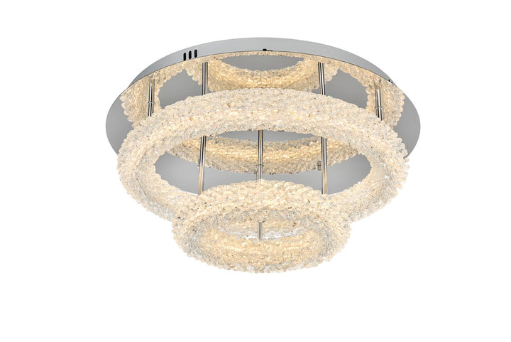 22 Inch Adjustable Led Flush Mount In Chrome by Elegant Lighting