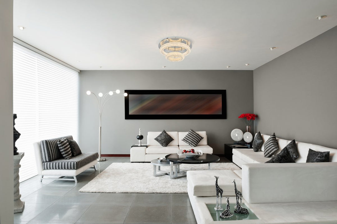 22 Inch Adjustable Led Flush Mount In Chrome