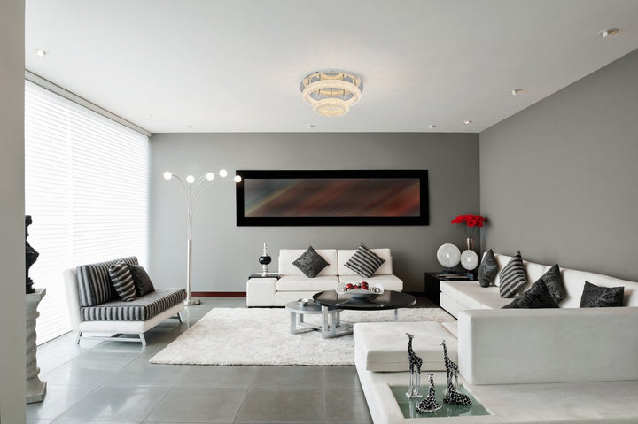 22 Inch Adjustable Led Flush Mount In Chrome