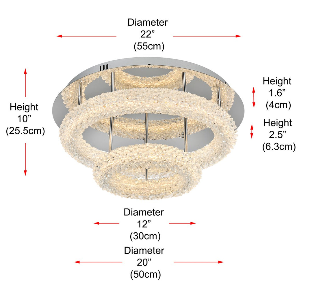 22 Inch Adjustable Led Flush Mount In Chrome