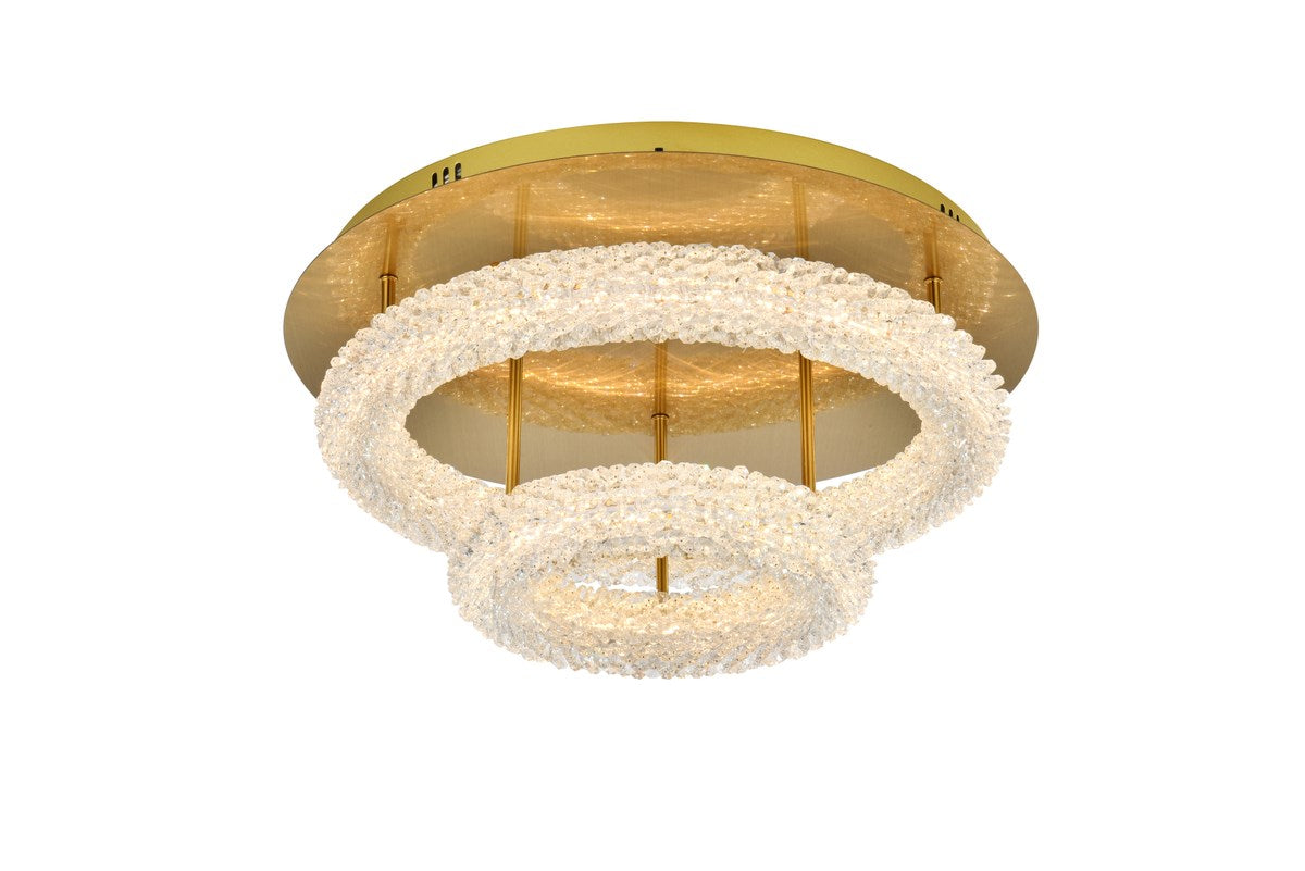 22 Inch Adjustable Led Flush Mount In Satin Gold by Elegant Lighting