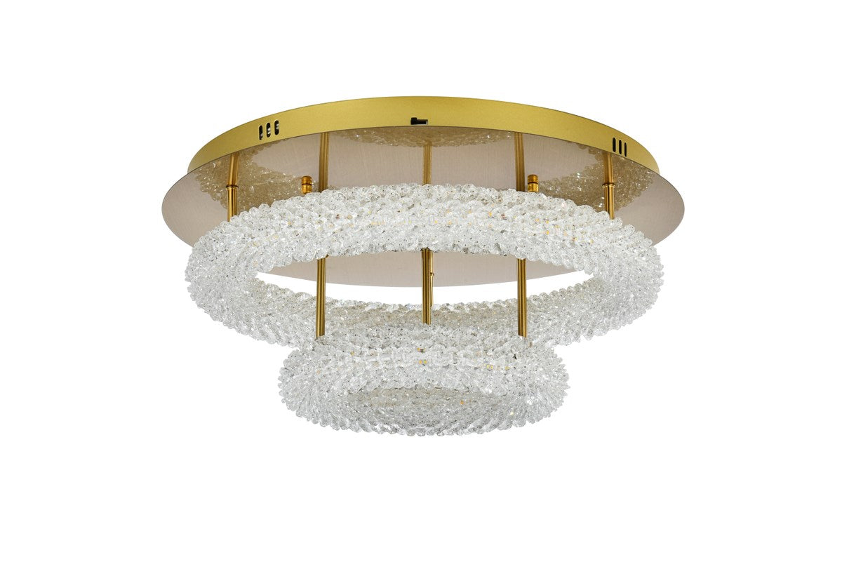 22 Inch Adjustable Led Flush Mount In Satin Gold