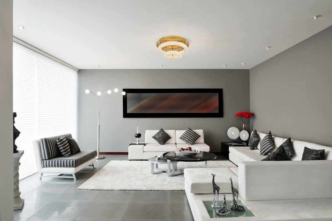 22 Inch Adjustable Led Flush Mount In Satin Gold