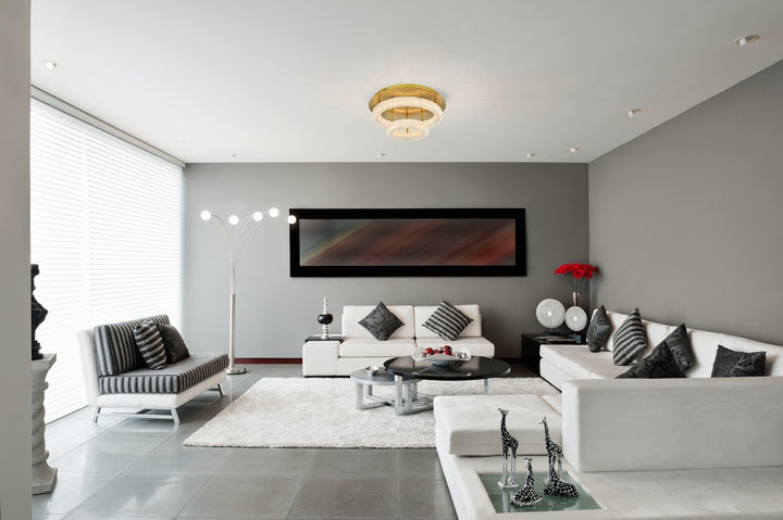 22 Inch Adjustable Led Flush Mount In Satin Gold