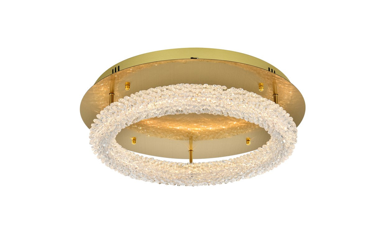 22 Inch Adjustable Led Flush Mount In Satin Gold by Elegant Lighting