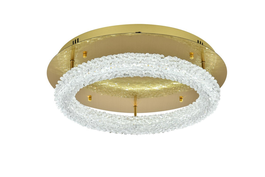 22 Inch Adjustable Led Flush Mount In Satin Gold