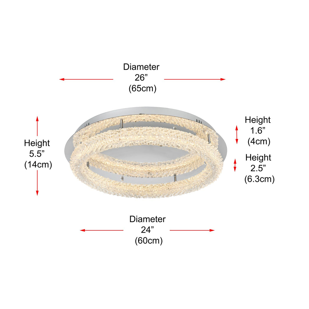 26 Inch Adjustable Led Flush Mount In Chrome