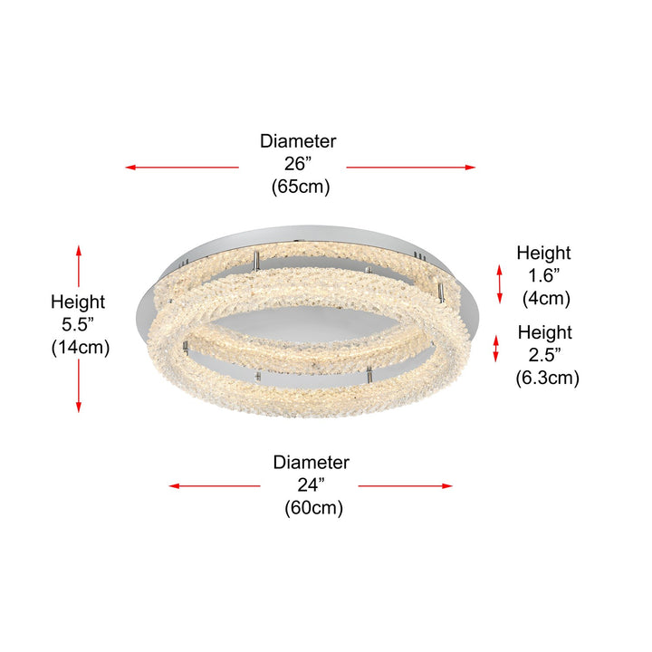 26 Inch Adjustable Led Flush Mount In Chrome