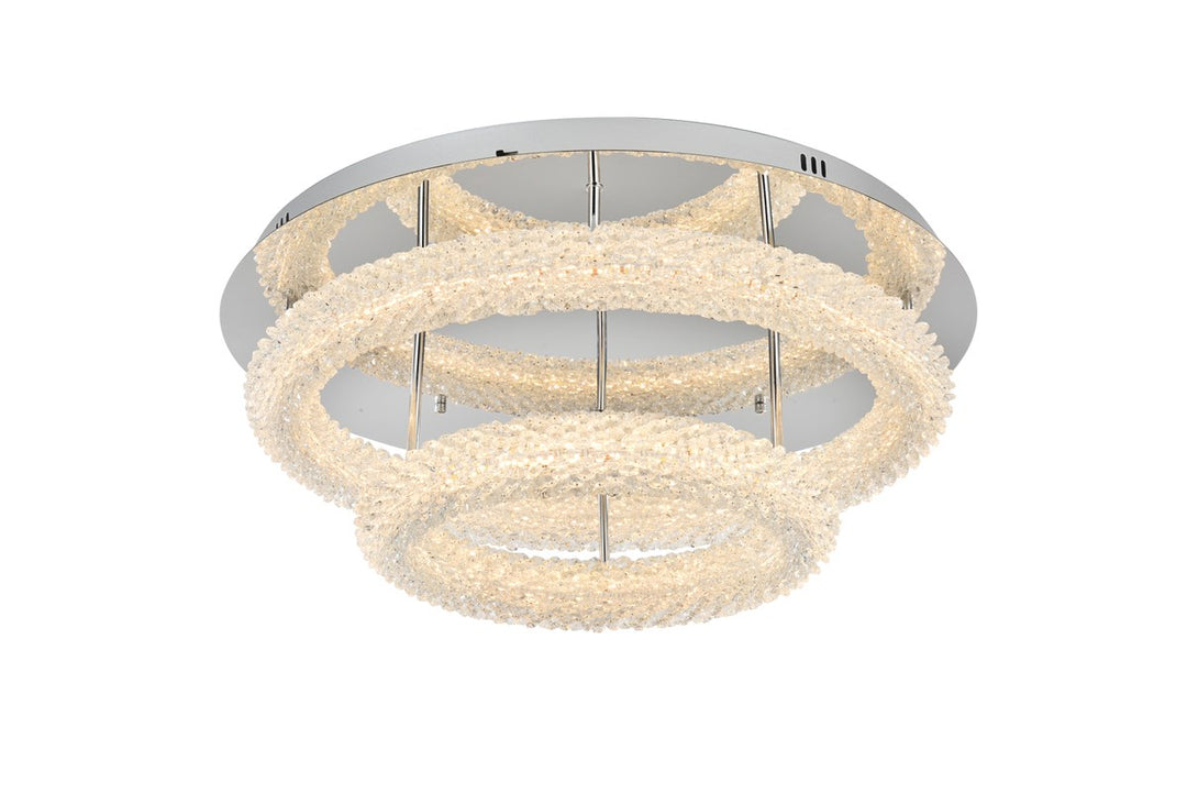 26 Inch Adjustable Led Flush Mount In Chrome by Elegant Lighting