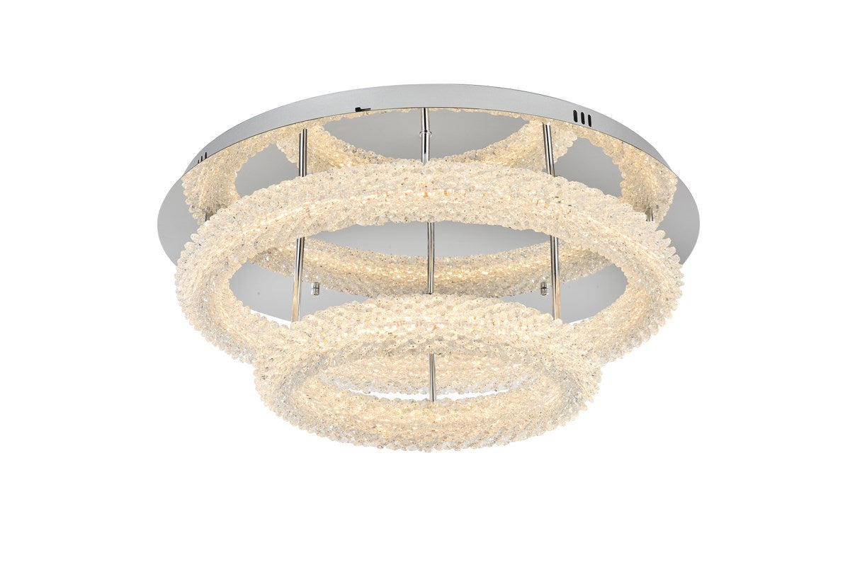 26 Inch Adjustable Led Flush Mount In Chrome by Elegant Lighting