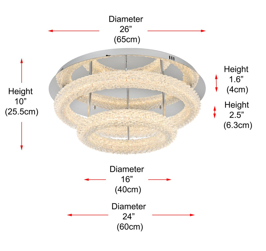 26 Inch Adjustable Led Flush Mount In Chrome