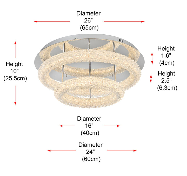 26 Inch Adjustable Led Flush Mount In Chrome