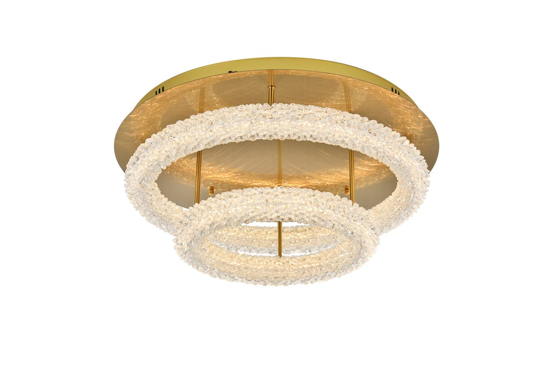 26 Inch Adjustable Led Flush Mount In Satin Gold by Elegant Lighting