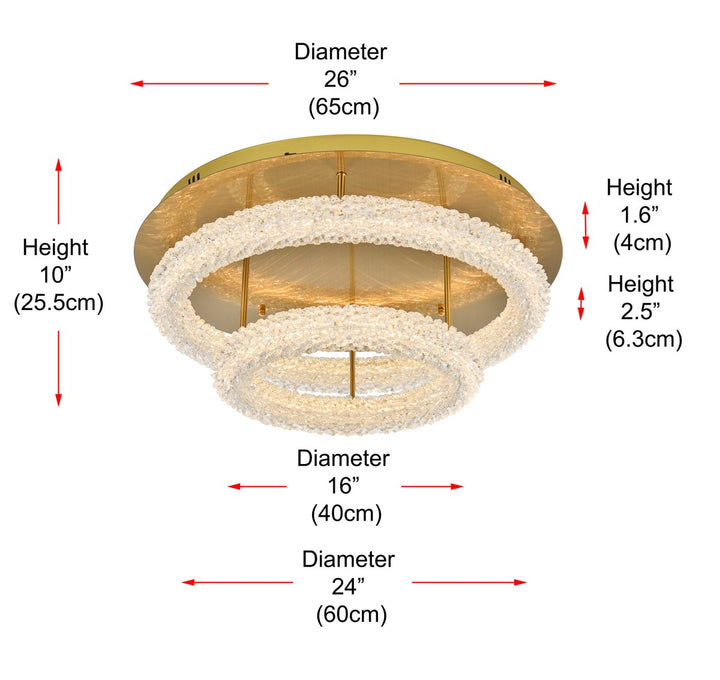 26 Inch Adjustable Led Flush Mount In Satin Gold