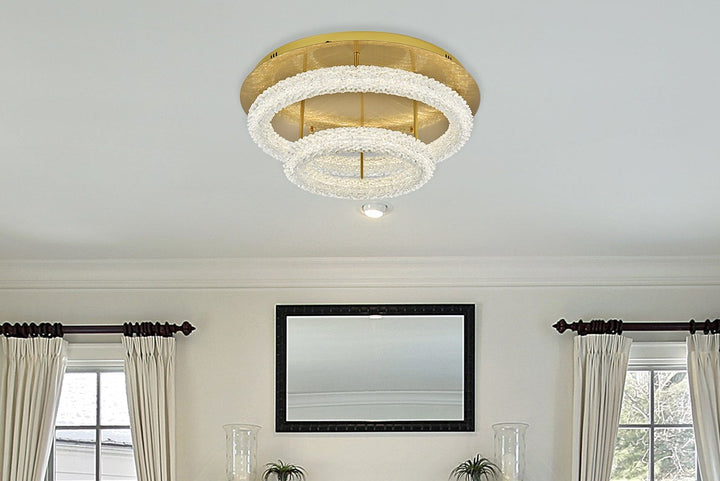 26 Inch Adjustable Led Flush Mount In Satin Gold