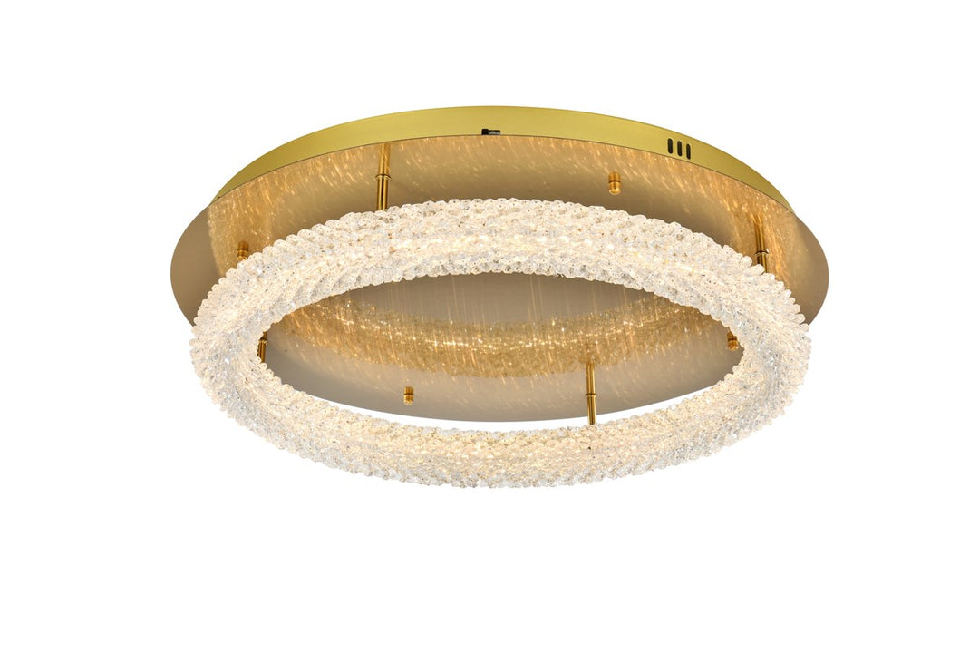 26 Inch Adjustable Led Flush Mount In Satin Gold by Elegant Lighting