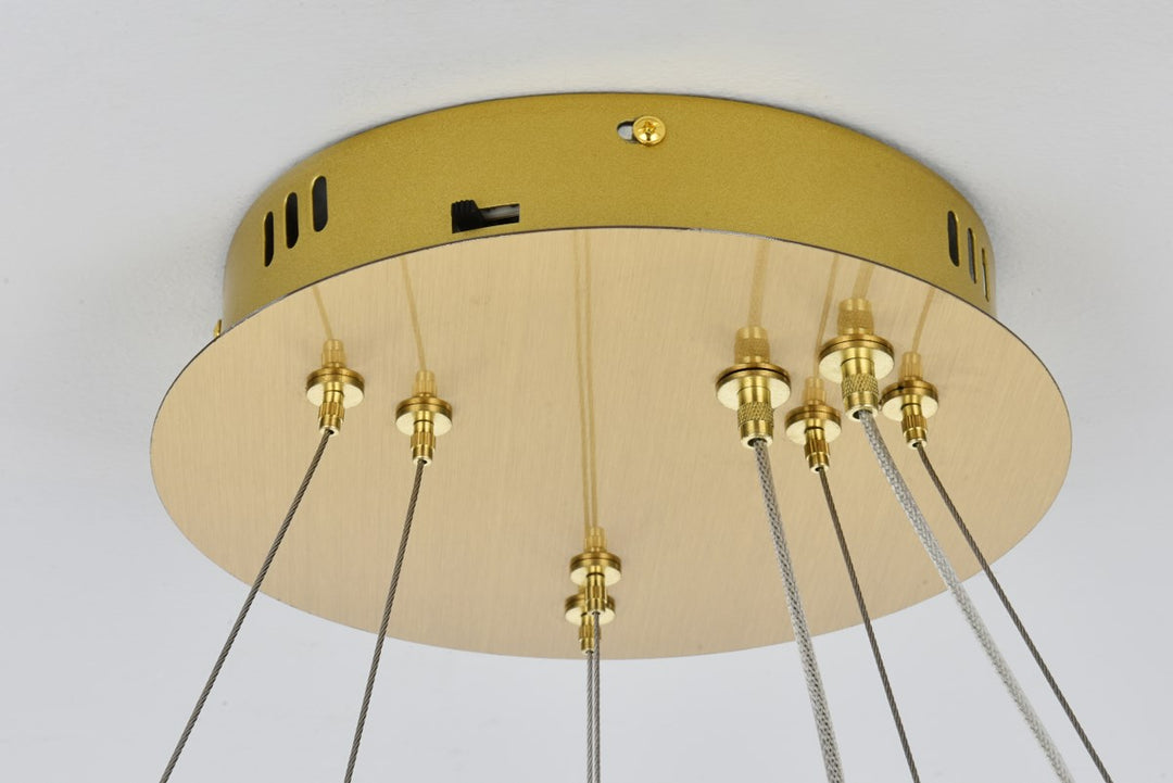 24 Inch Adjustable Led Chandelier In Satin Gold