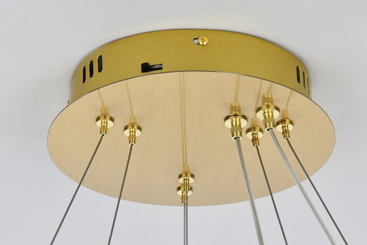 24 Inch Adjustable Led Chandelier In Satin Gold