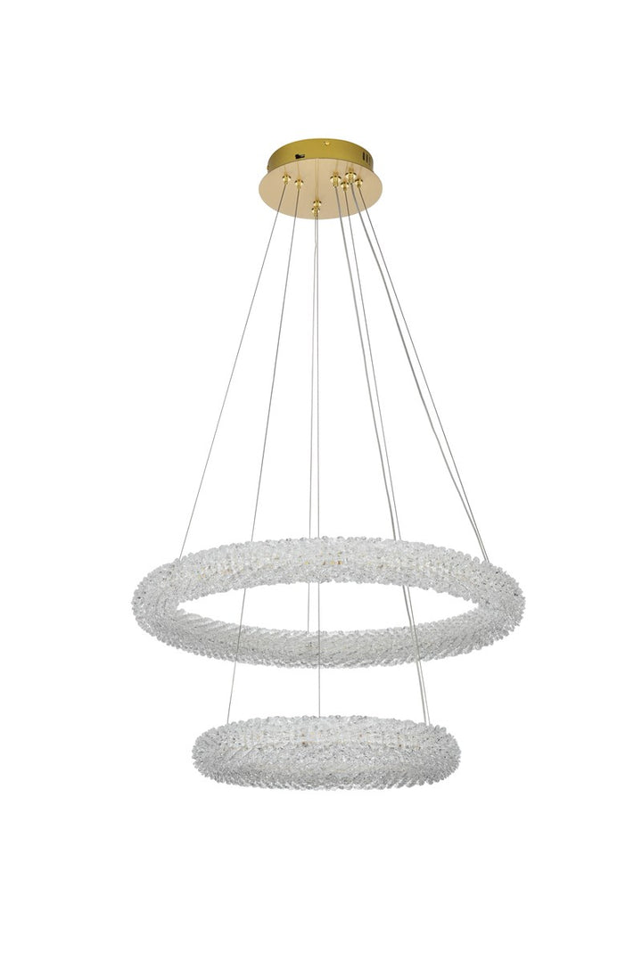 24 Inch Adjustable Led Chandelier In Satin Gold