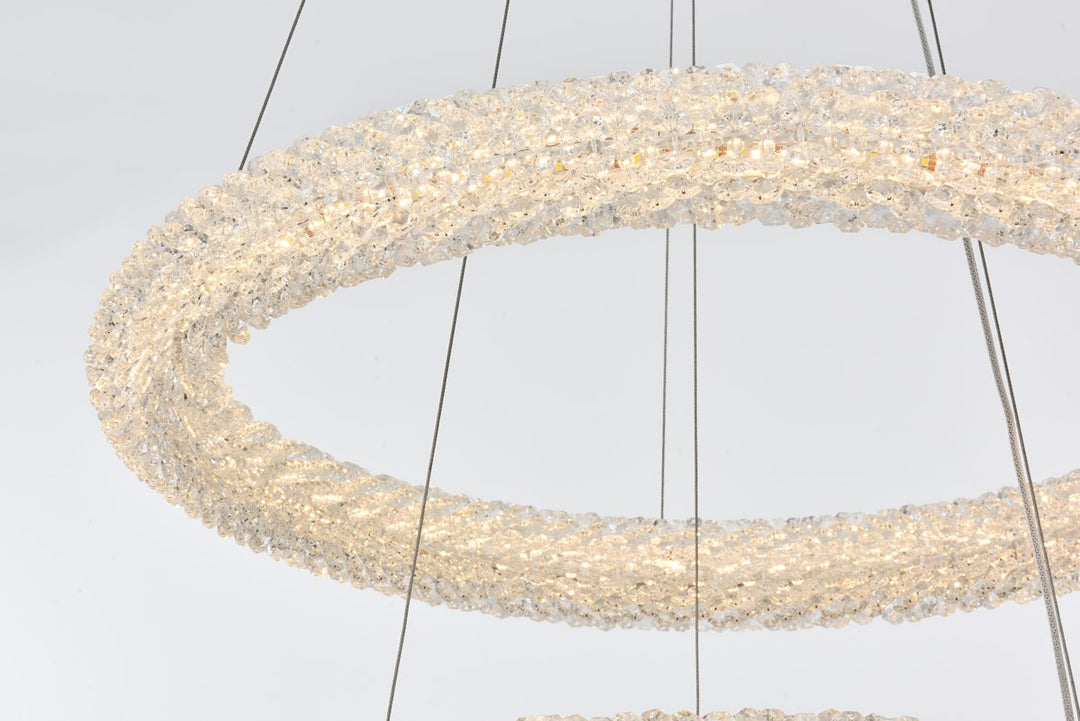 24 Inch Adjustable Led Chandelier In Satin Gold