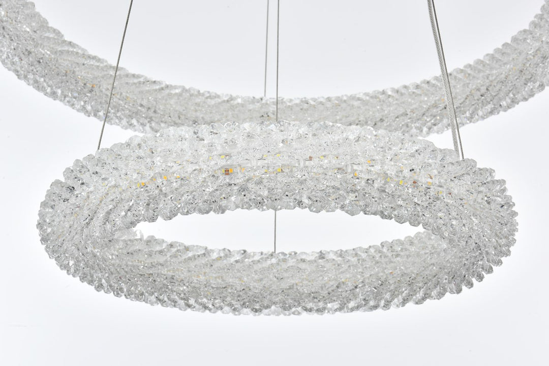 24 Inch Adjustable Led Chandelier In Satin Gold