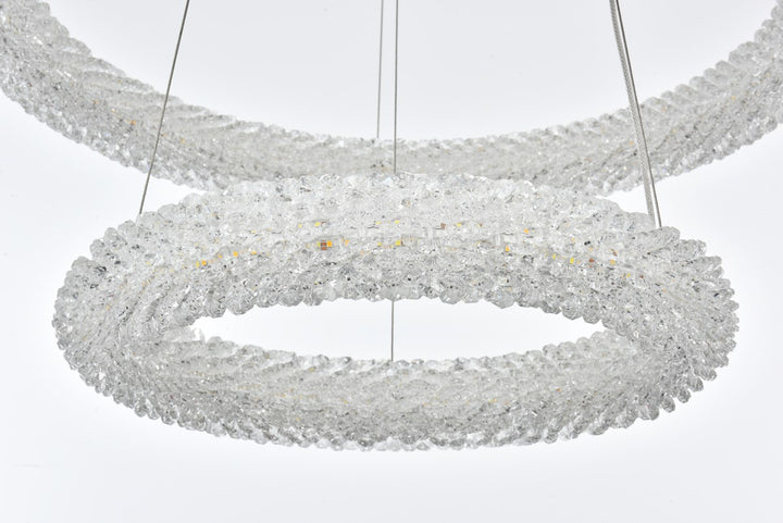24 Inch Adjustable Led Chandelier In Satin Gold