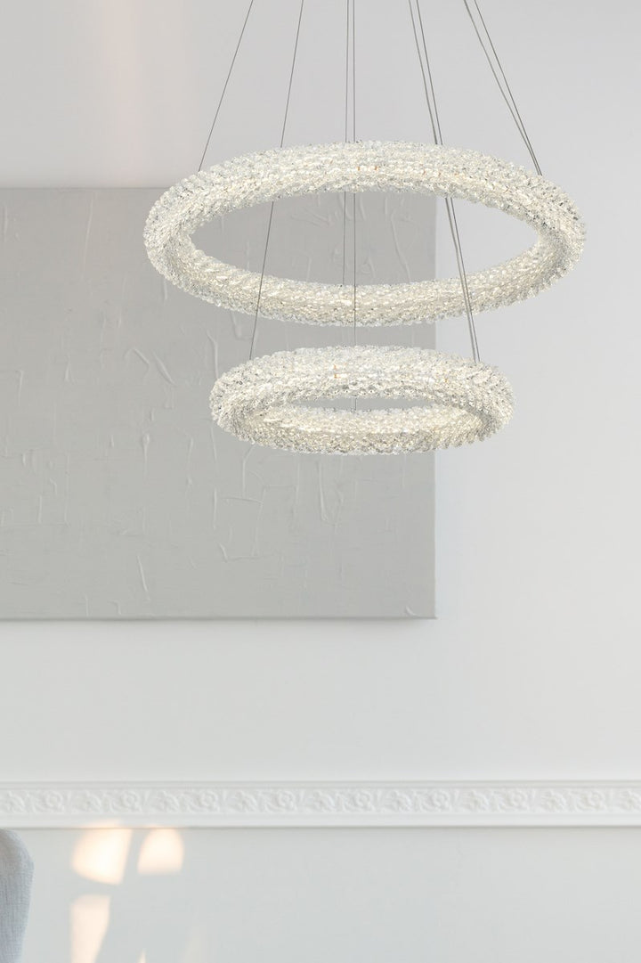 24 Inch Adjustable Led Chandelier In Satin Gold