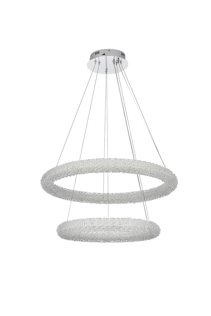 28 Inch Adjustable Led Chandelier In Chrome