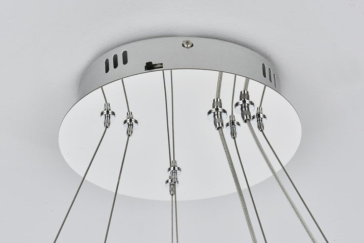 28 Inch Adjustable Led Chandelier In Chrome