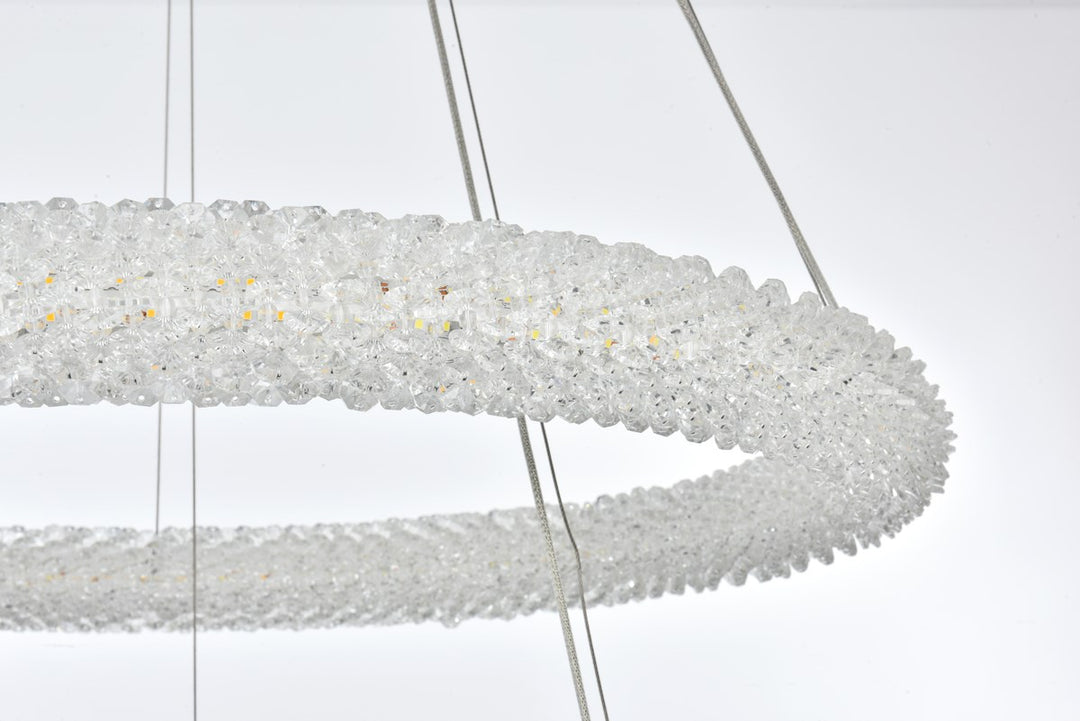 28 Inch Adjustable Led Chandelier In Chrome