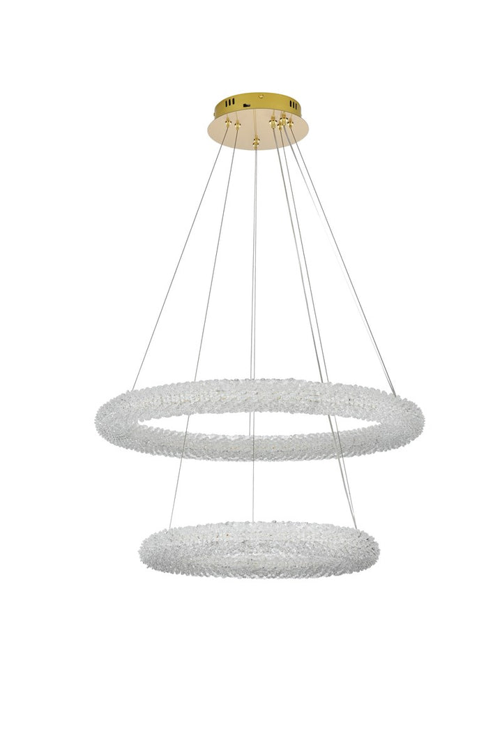 28 Inch Adjustable Led Chandelier In Satin Gold