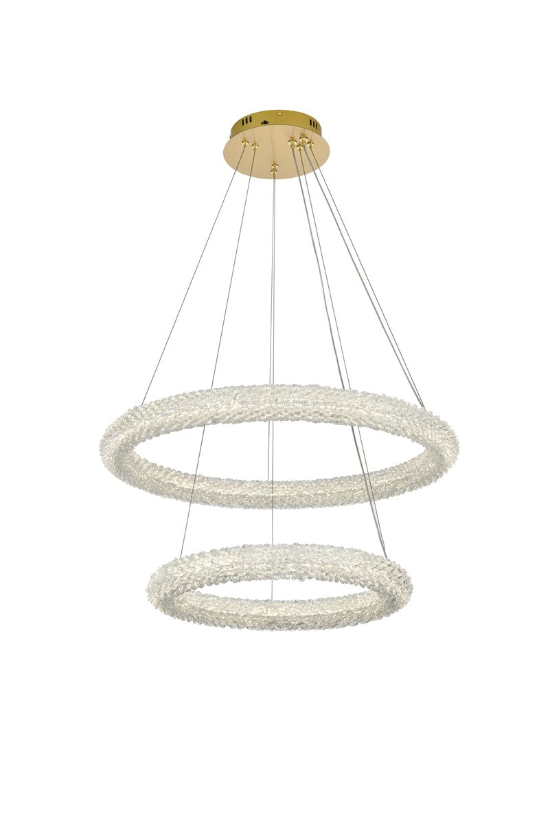 28 Inch Adjustable Led Chandelier In Satin Gold