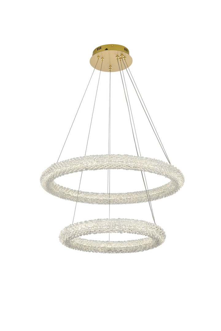 28 Inch Adjustable Led Chandelier In Satin Gold