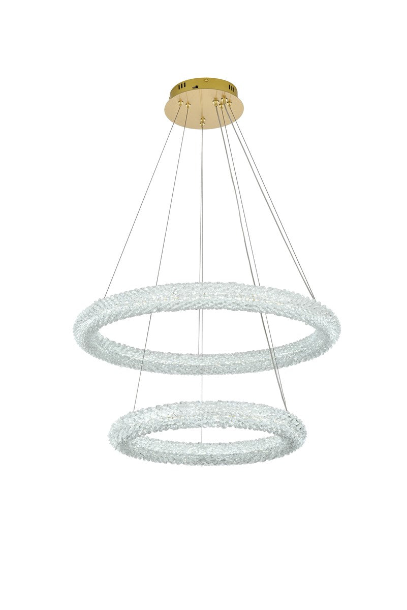 28 Inch Adjustable Led Chandelier In Satin Gold