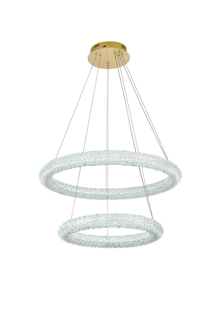 28 Inch Adjustable Led Chandelier In Satin Gold