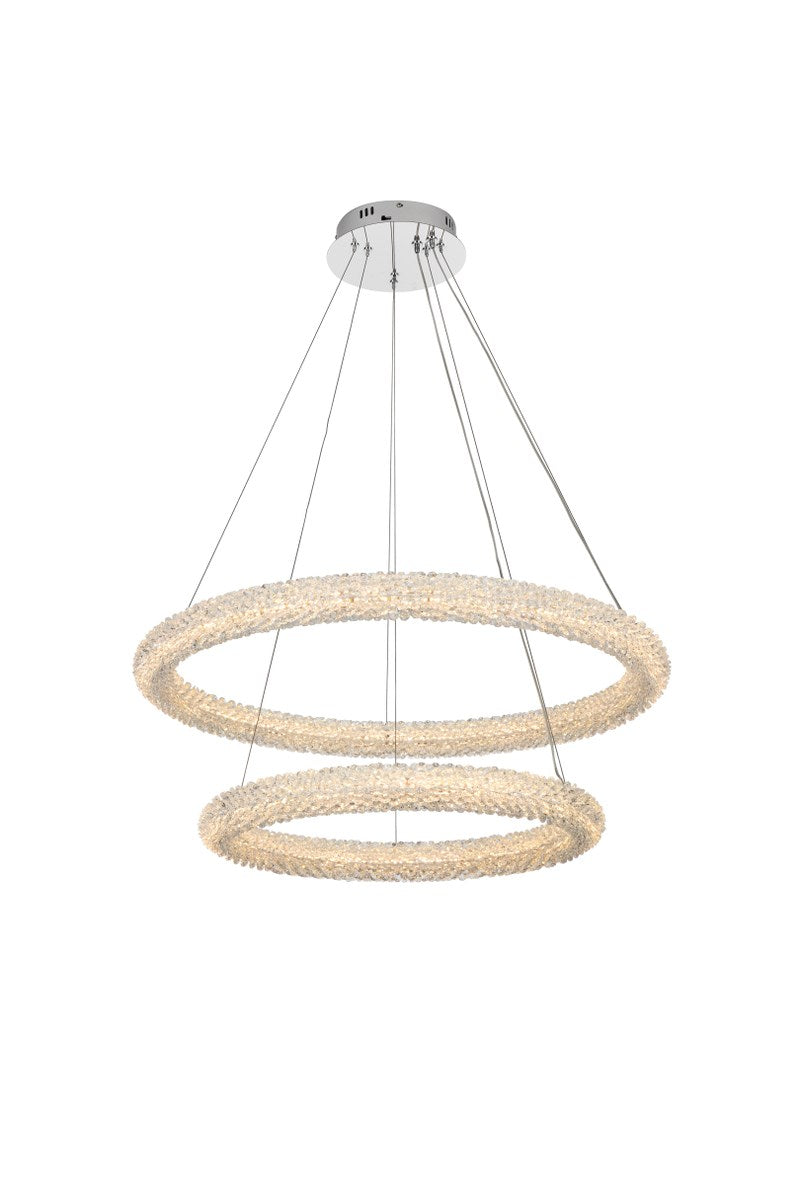 32 Inch Adjustable Led Chandelier In Chrome by Elegant Lighting