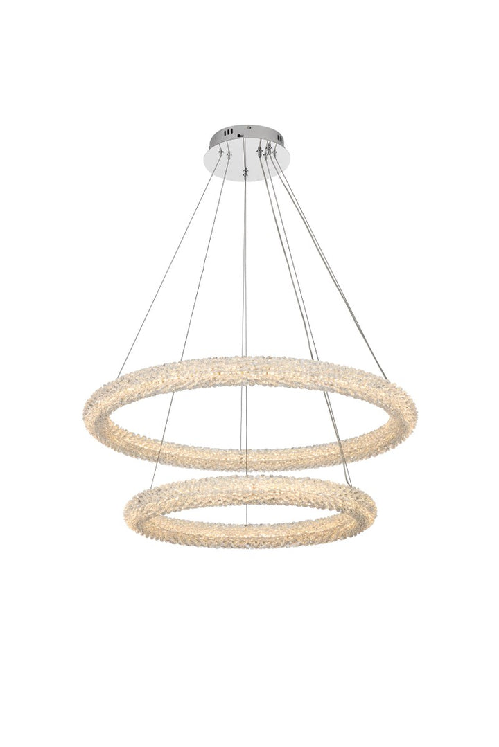 32 Inch Adjustable Led Chandelier In Chrome by Elegant Lighting