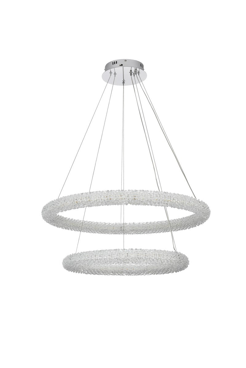 32 Inch Adjustable Led Chandelier In Chrome