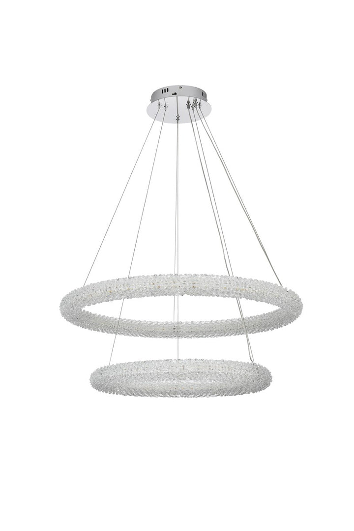 32 Inch Adjustable Led Chandelier In Chrome