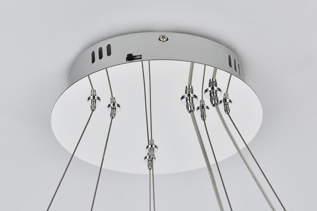 32 Inch Adjustable Led Chandelier In Chrome