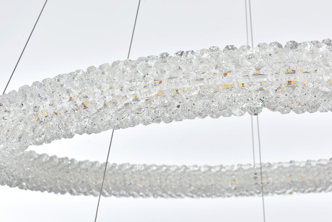 32 Inch Adjustable Led Chandelier In Chrome