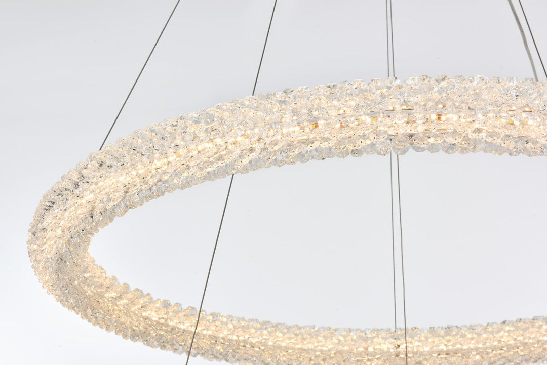 32 Inch Adjustable Led Chandelier In Chrome